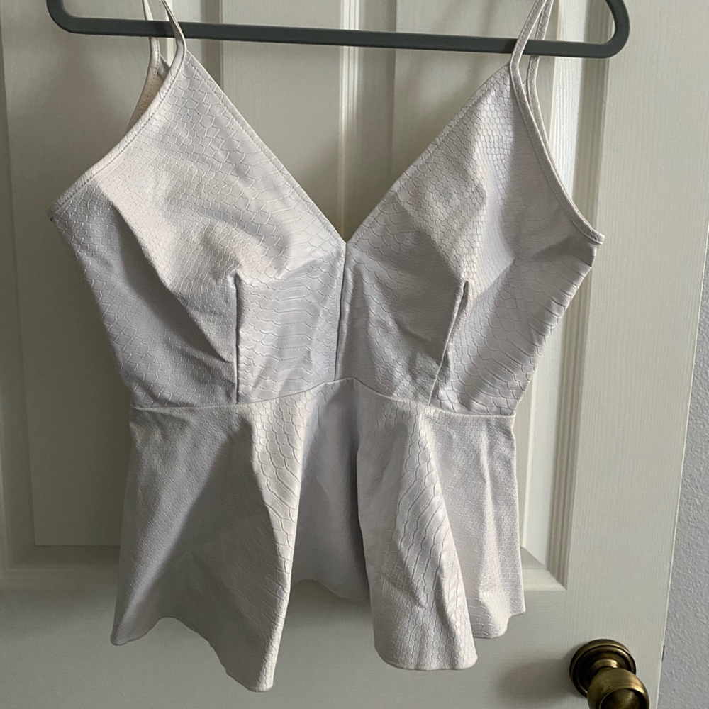 Faux Leather Embossed Tank Top